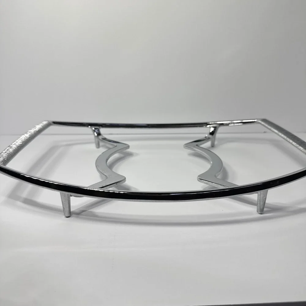 Corning Ware P-10-M-1 Vintage Chrome Casserole‎ Trivet Cradle 10 Inch Silver MCM